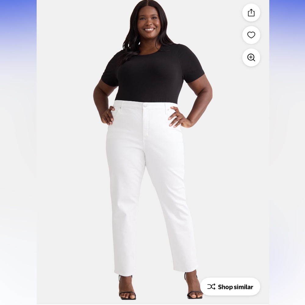 Terra & Sky White High-Rise Jeans 18 Petite
